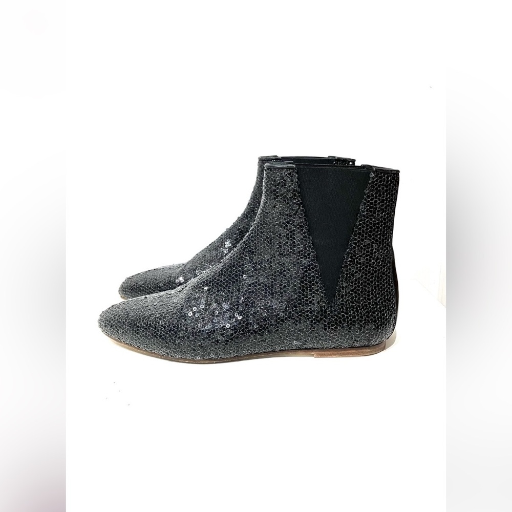 Loewe Black Sequin Chelsea Ankle Boots 38